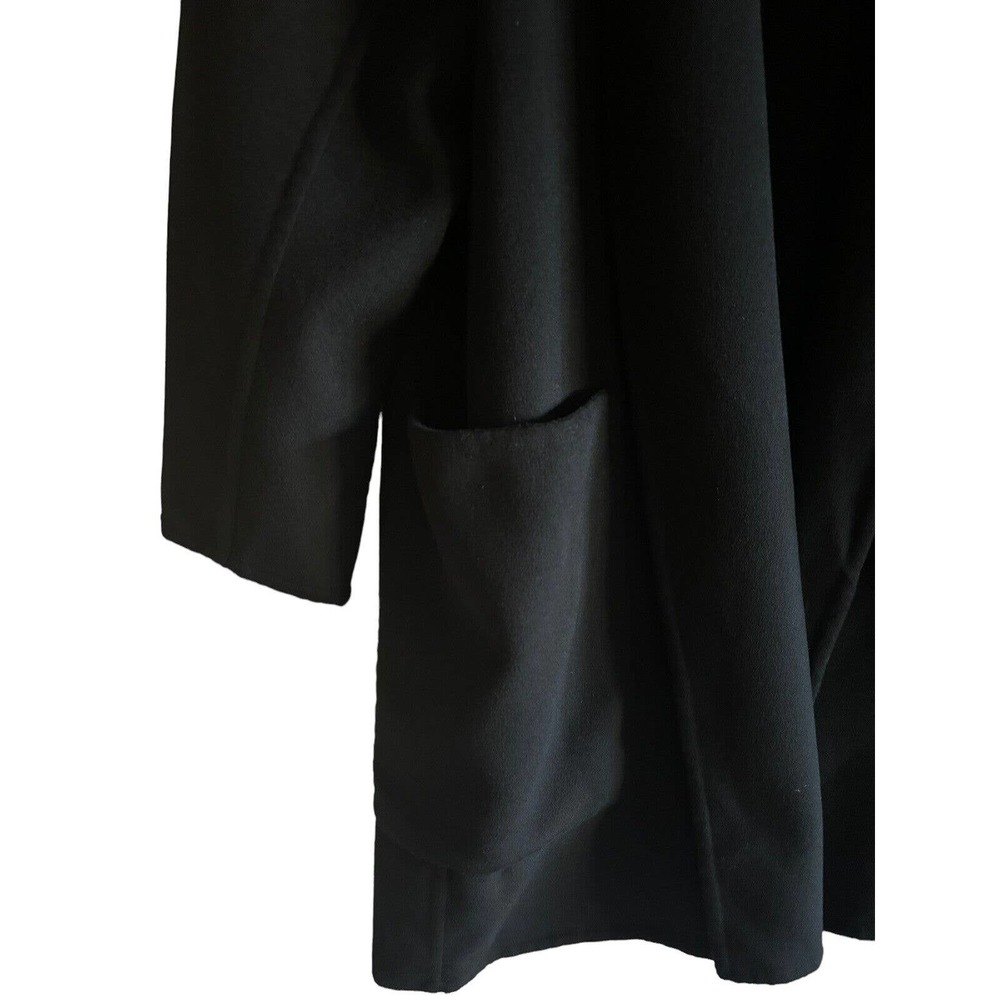 Vince Black Collarless Open-Front Coat Wool & Cashmere Blend - Picture 4 of 16